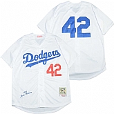 Dodgers 42 Jackie Robinson White 1955 Cooperstown Collection Jersey,baseball caps,new era cap wholesale,wholesale hats